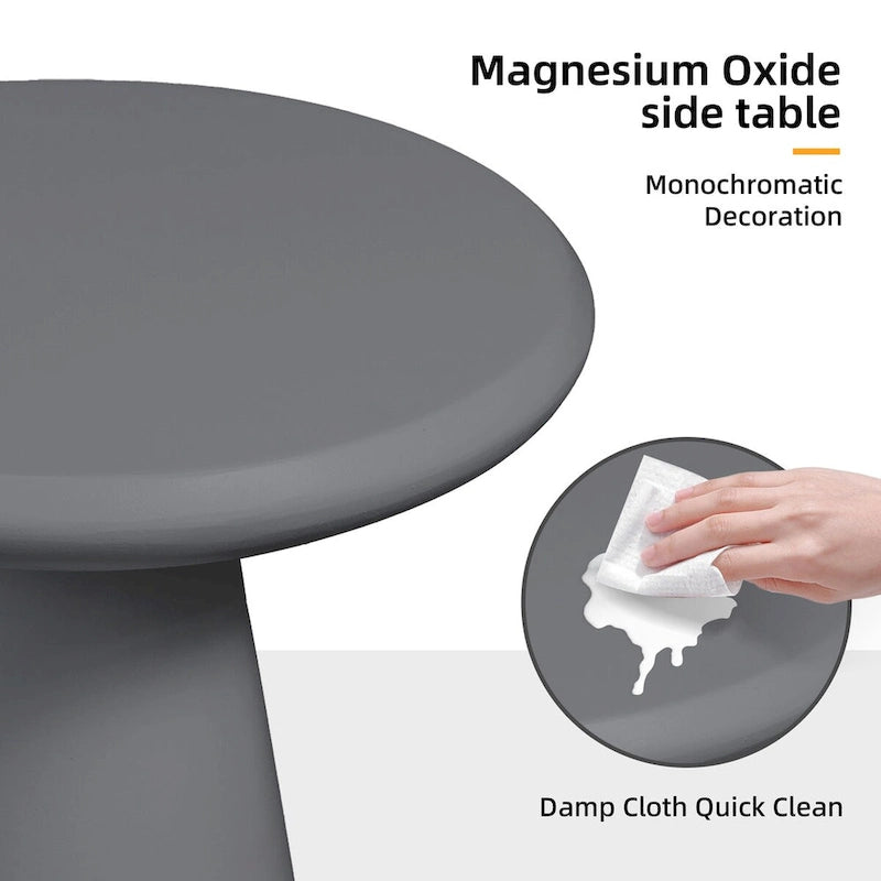 Table d'appoint extérieure Patio Watcher 16 po en béton Mgo en forme de champignon