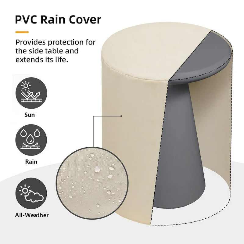 Table d'appoint extérieure Patio Watcher 16 po en béton Mgo en forme de champignon
