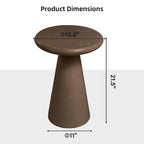 Table d'appoint extérieure Patio Watcher 16 po en béton Mgo en forme de champignon