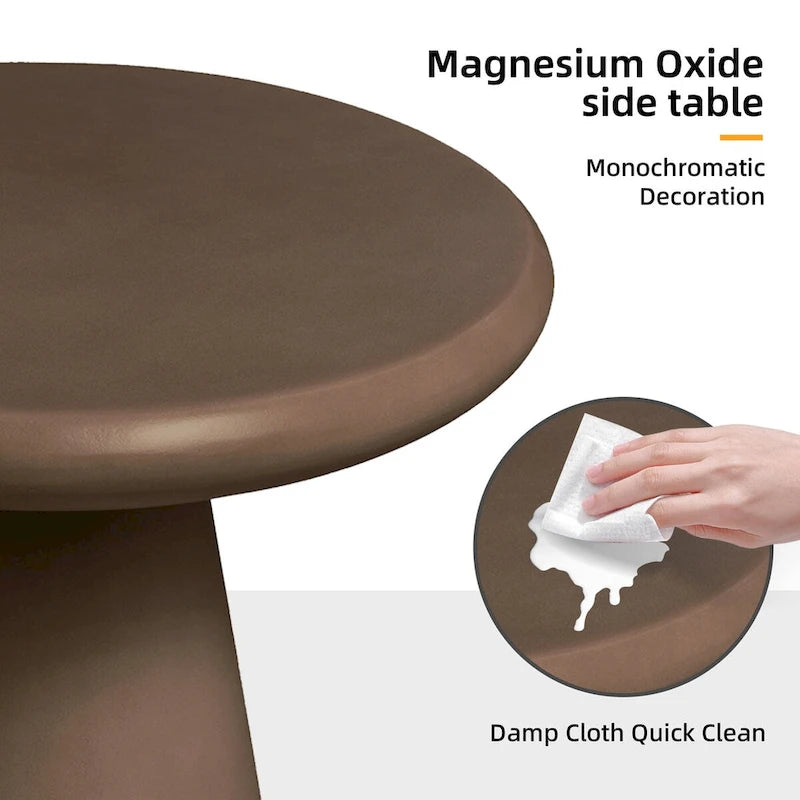 Table d'appoint extérieure Patio Watcher 16 po en béton Mgo en forme de champignon