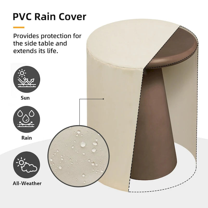 Table d'appoint extérieure Patio Watcher 16 po en béton Mgo en forme de champignon