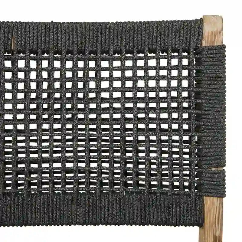 Chaises de jardin en bois avec assise et dossier tressés - Lot de 2, gris foncé - Roche River Decor