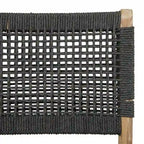 Chaises de jardin en bois avec assise et dossier tressés - Lot de 2, gris foncé - Roche River Decor