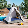Nestfair Patio Outdoor Tent Shape Bonebody Daybed With Cushions