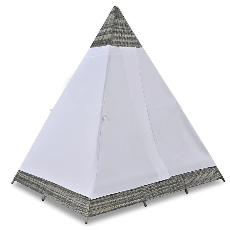Nestfair Patio Outdoor Tent Shape Bonebody Daybed With Cushions