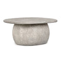 Table basse ronde d'extérieur en béton Britney de Classic Home (107 cm) - 107 cm L x 107 cm P x 46 cm H