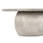 Table basse ronde d'extérieur en béton Britney de Classic Home (107 cm) - 107 cm L x 107 cm P x 46 cm H