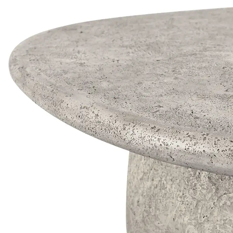 Table basse ronde d'extérieur en béton Britney de Classic Home (107 cm) - 107 cm L x 107 cm P x 46 cm H