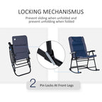 Ensemble de 3 chaises berçantes pliantes pour patio avec table basse en verre