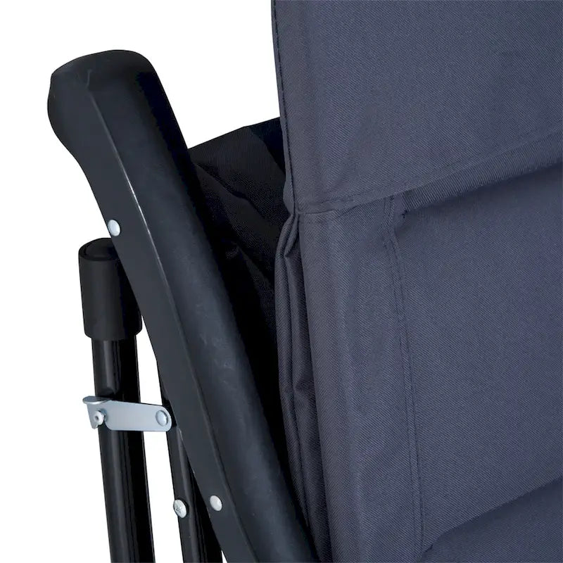 Ensemble de 3 chaises berçantes pliantes pour patio avec table basse en verre