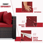 Ensemble de salon de jardin Patio Watcher 8 places en rotin avec coussins et table basse