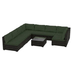 Ensemble de salon de jardin Patio Watcher 8 places en rotin avec coussins et table basse