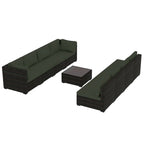 Ensemble de salon de jardin Patio Watcher 8 places en rotin avec coussins et table basse