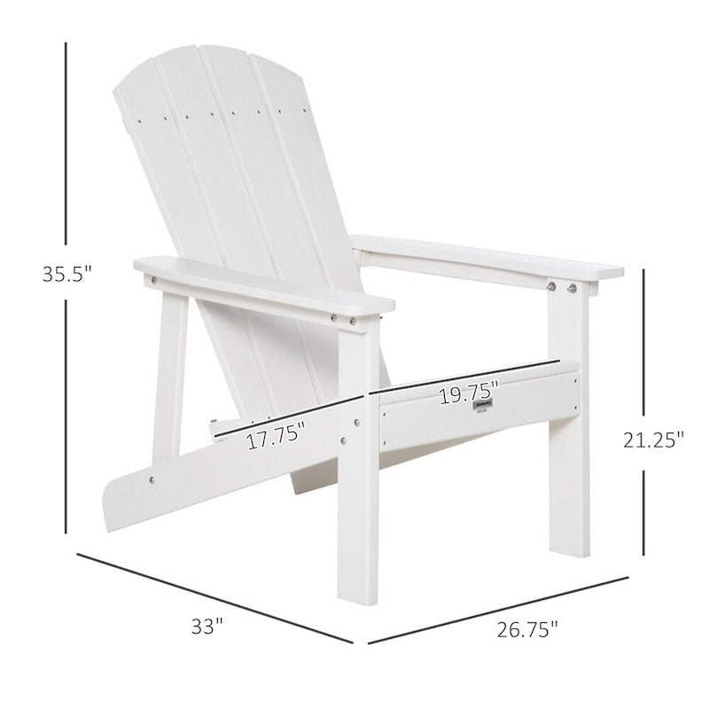 Chaise Adirondack, chaise de patio et de foyer en faux bois, en PEHD résistant aux intempéries