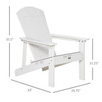 Chaise Adirondack, chaise de patio et de foyer en faux bois, en PEHD résistant aux intempéries