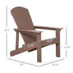 Chaise Adirondack, chaise de patio et de foyer en faux bois, en PEHD résistant aux intempéries