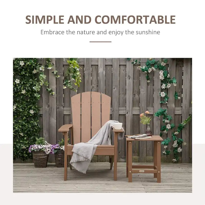 Chaise Adirondack, chaise de patio et de foyer en faux bois, en PEHD résistant aux intempéries