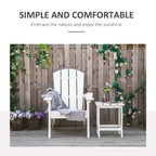 Chaise Adirondack, chaise de patio et de foyer en faux bois, en PEHD résistant aux intempéries