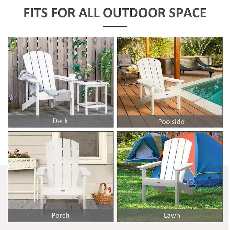 Chaise Adirondack, chaise de patio et de foyer en faux bois, en PEHD résistant aux intempéries