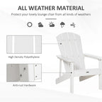 Chaise Adirondack, chaise de patio et de foyer en faux bois, en PEHD résistant aux intempéries
