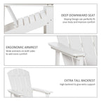 Chaise Adirondack, chaise de patio et de foyer en faux bois, en PEHD résistant aux intempéries