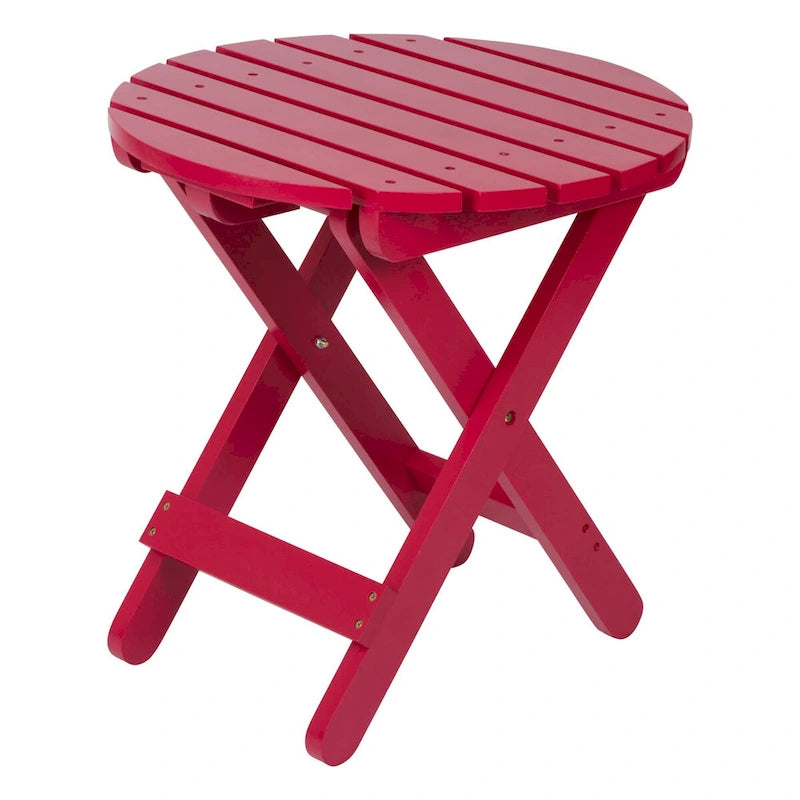 Remedy 19 Table pliante ronde en bois de cèdre assemblée
