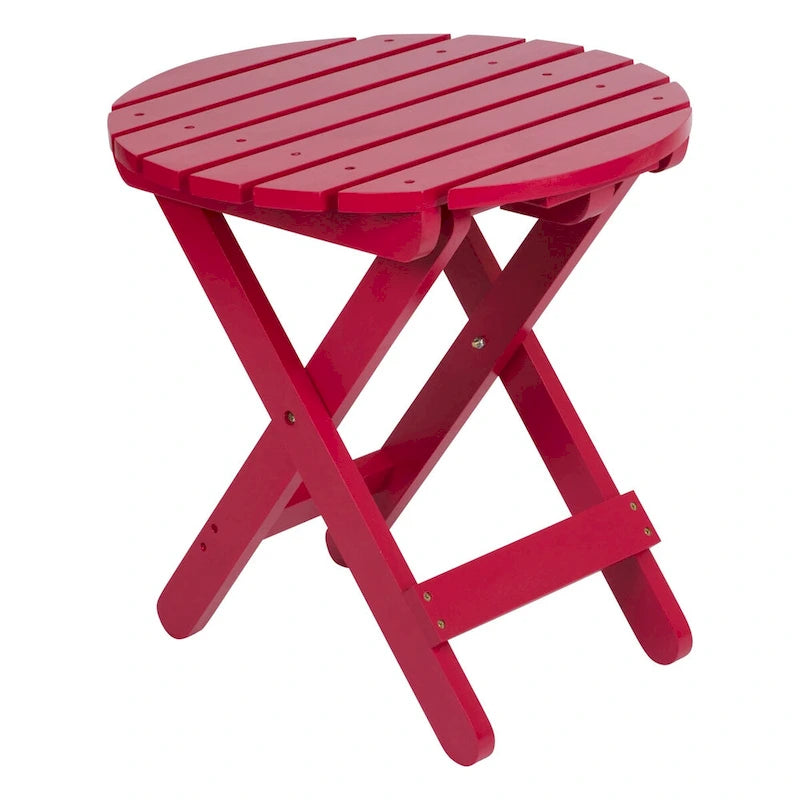 Remedy 19 Table pliante ronde en bois de cèdre assemblée