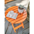 Remedy 19 Table pliante ronde en bois de cèdre assemblée
