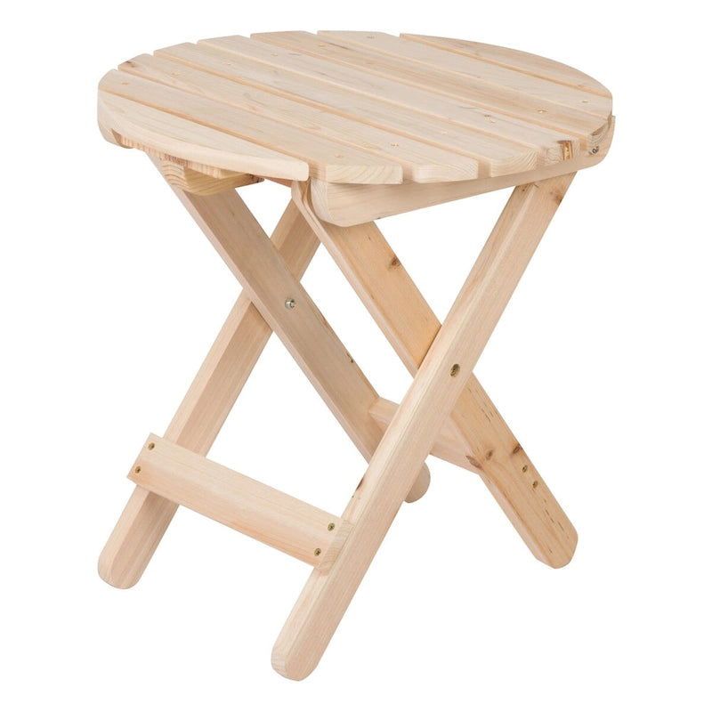 Remedy 19 Table pliante ronde en bois de cèdre assemblée