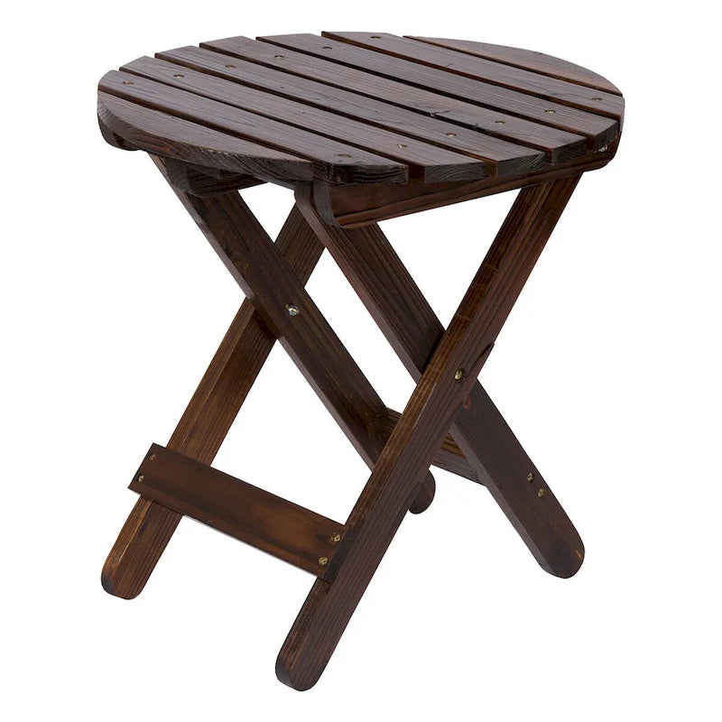 Remedy 19 Table pliante ronde en bois de cèdre assemblée