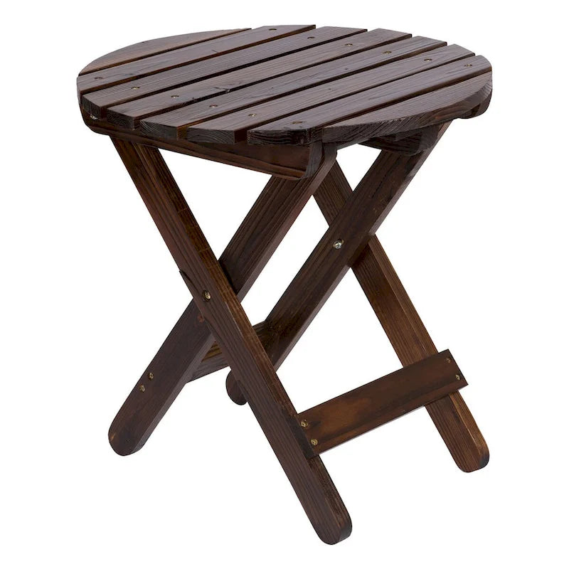 Remedy 19 Table pliante ronde en bois de cèdre assemblée