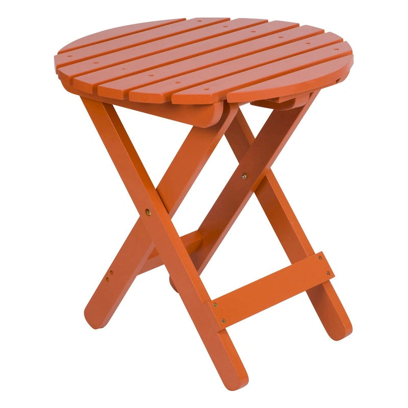 Remedy 19 Table pliante ronde en bois de cèdre assemblée