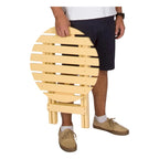 Remedy 19 Table pliante ronde en bois de cèdre assemblée