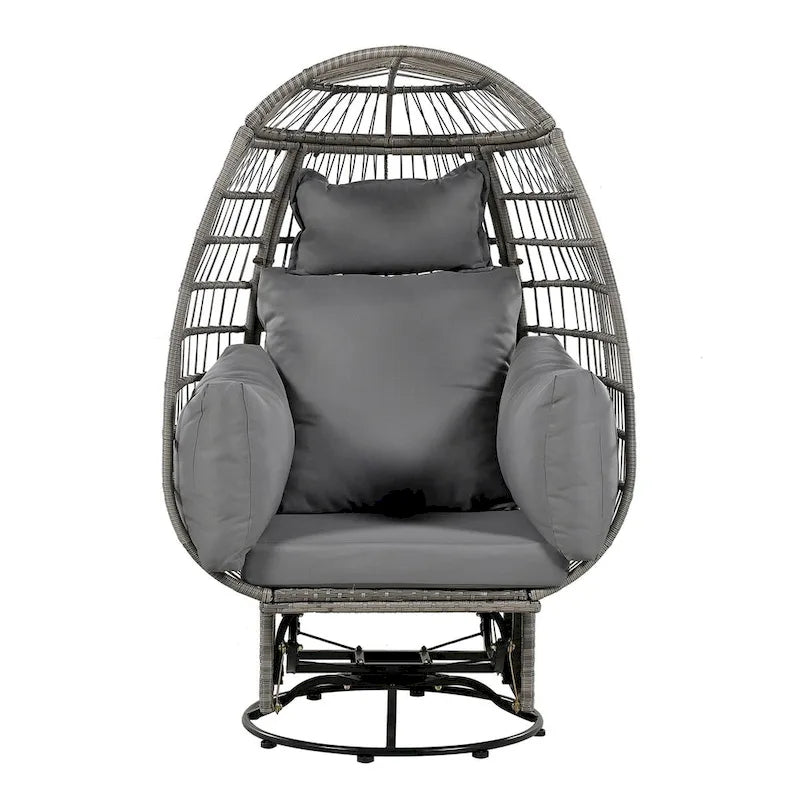 Outdoor Swivel Chair with Cushions,for Balcony,Poolside and Garden