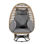 Fauteuil pivotant d'extérieur avec coussins, pour balcon, piscine et jardin