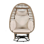 Fauteuil pivotant d'extérieur avec coussins, pour balcon, piscine et jardin