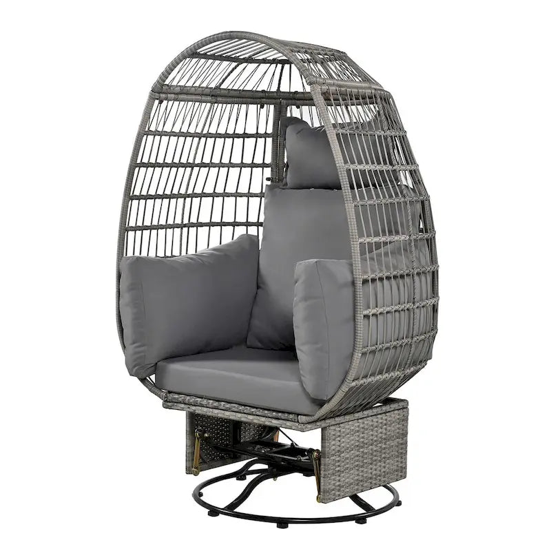 Fauteuil pivotant d'extérieur avec coussins, pour balcon, piscine et jardin