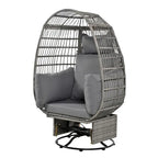 Fauteuil pivotant d'extérieur avec coussins, pour balcon, piscine et jardin