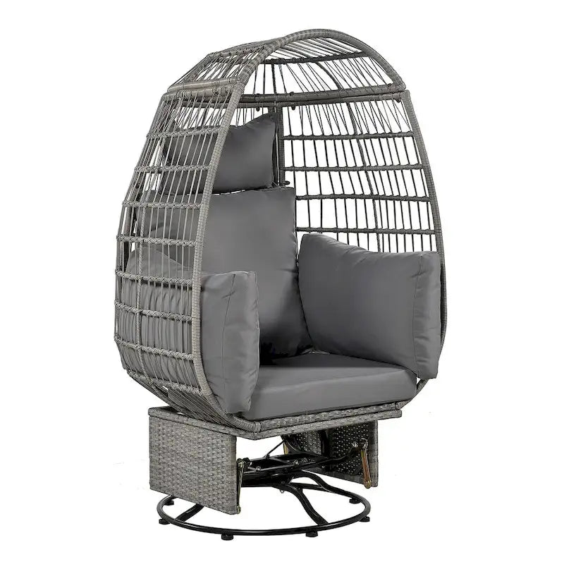 Fauteuil pivotant d'extérieur avec coussins, pour balcon, piscine et jardin