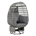 Fauteuil pivotant d'extérieur avec coussins, pour balcon, piscine et jardin