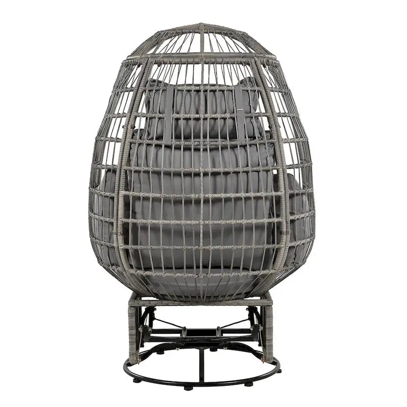 Fauteuil pivotant d'extérieur avec coussins, pour balcon, piscine et jardin