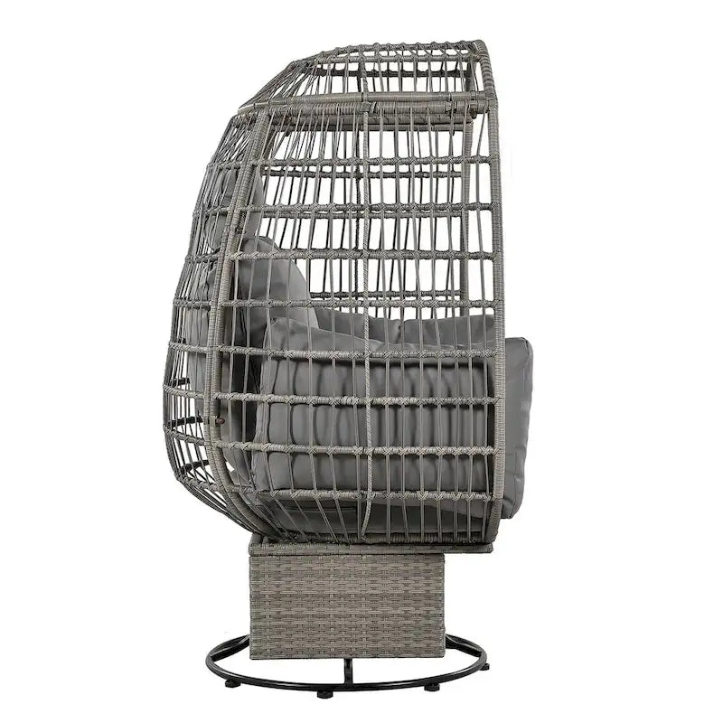 Fauteuil pivotant d'extérieur avec coussins, pour balcon, piscine et jardin