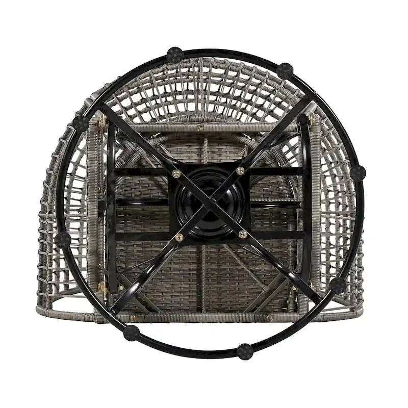 Fauteuil pivotant d'extérieur avec coussins, pour balcon, piscine et jardin