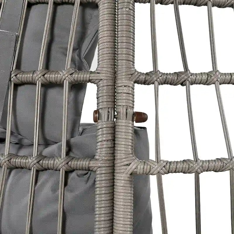 Fauteuil pivotant d'extérieur avec coussins, pour balcon, piscine et jardin