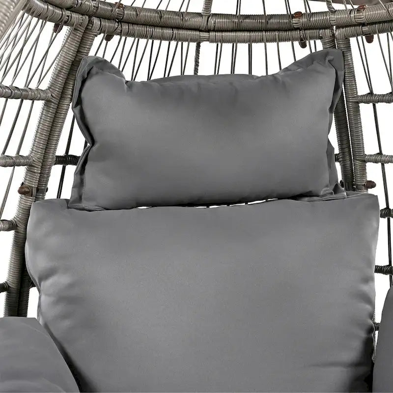 Fauteuil pivotant d'extérieur avec coussins, pour balcon, piscine et jardin