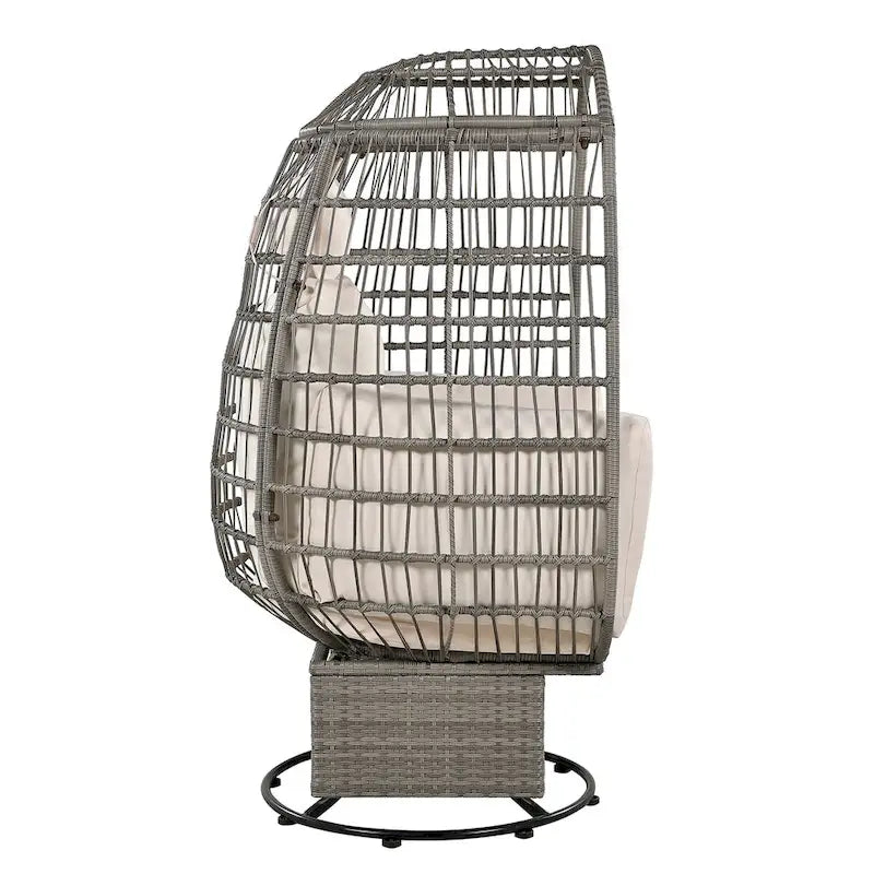 Fauteuil pivotant d'extérieur avec coussins, pour balcon, piscine et jardin