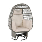 Fauteuil pivotant d'extérieur avec coussins, pour balcon, piscine et jardin