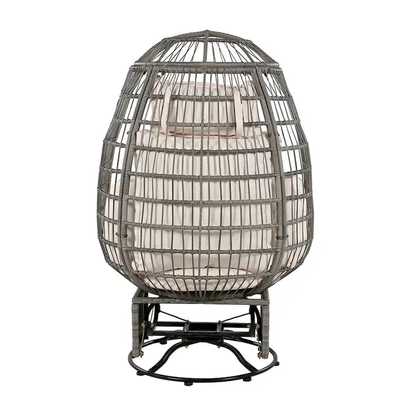 Fauteuil pivotant d'extérieur avec coussins, pour balcon, piscine et jardin