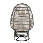 Fauteuil pivotant d'extérieur avec coussins, pour balcon, piscine et jardin