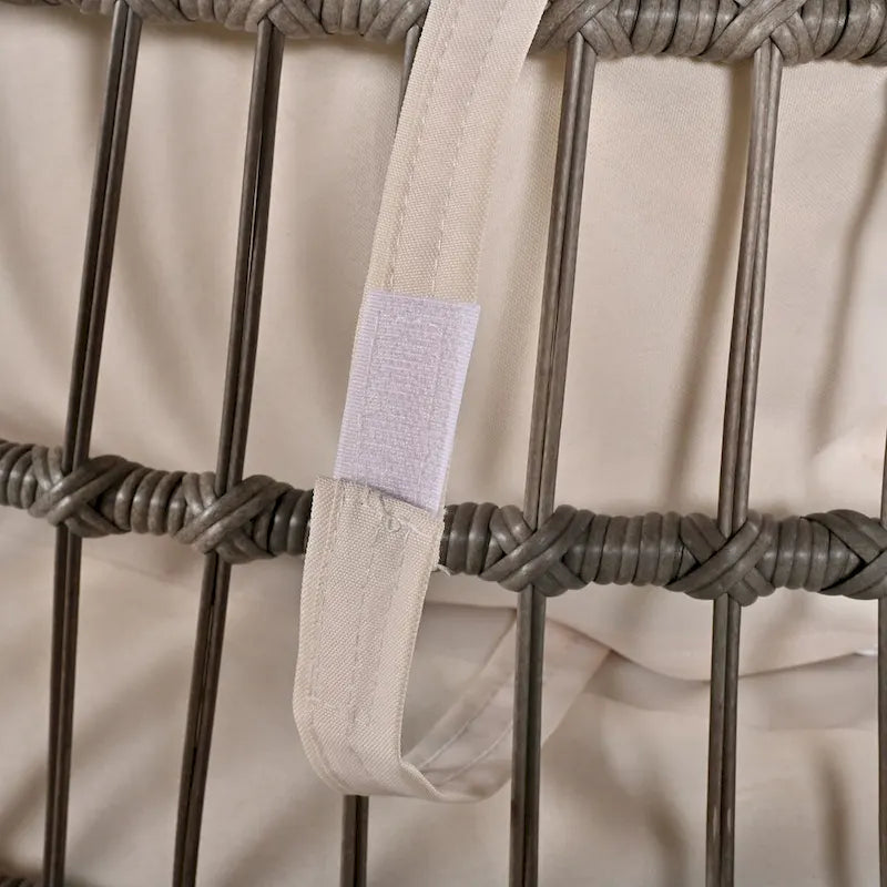 Fauteuil pivotant d'extérieur avec coussins, pour balcon, piscine et jardin